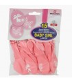 Blister Palloncini Baby Girl Rosa  Large 15 pz.