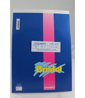 Block notes 21x29,7 Bristol A4 bianco Blasetti