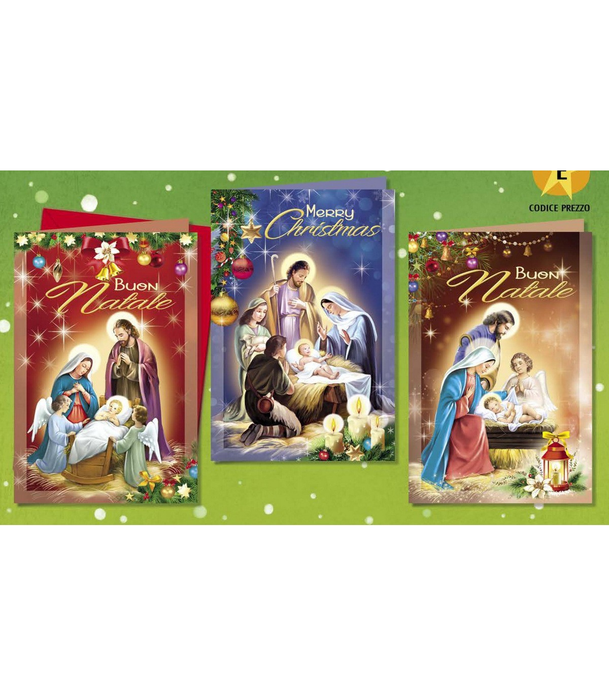 Natale Religioso Immagini.Biglietto Cromo Natale Religioso Conf 12 Pz Assortiti La Suprema Srl