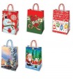 Buste Regalo Natale Manico in corda mis. 26x12x35 cm conf. 25 pz. ass. in 5 fantasie