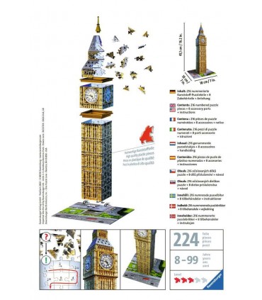 Puzzle Ravensburger 3D H.41cm 216 pz. Big Ben Londra