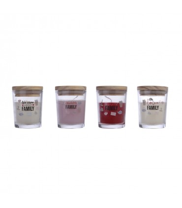 CANDELA LAGUIOLE mini 55g in vetro h.7 cm assortite con 16 fragranze expo da 8 pz.