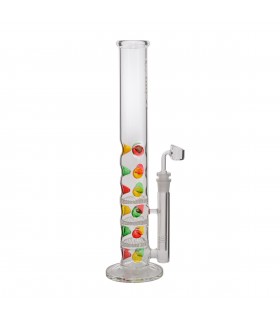 ATOMIC MINI BONG IN VETRO TRASPARENTE CON AMPOLLA E PUNTE PER IL GHIACCIO -  ALTEZZA 22 cm SPESSORE 2,5mm