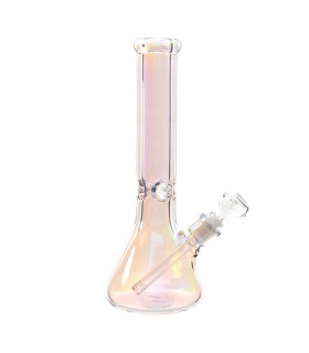 ATOMIC MINI BONG IN VETRO TRASPARENTE CON AMPOLLA E PUNTE PER IL GHIACCIO -  ALTEZZA 22 cm SPESSORE 2,5mm