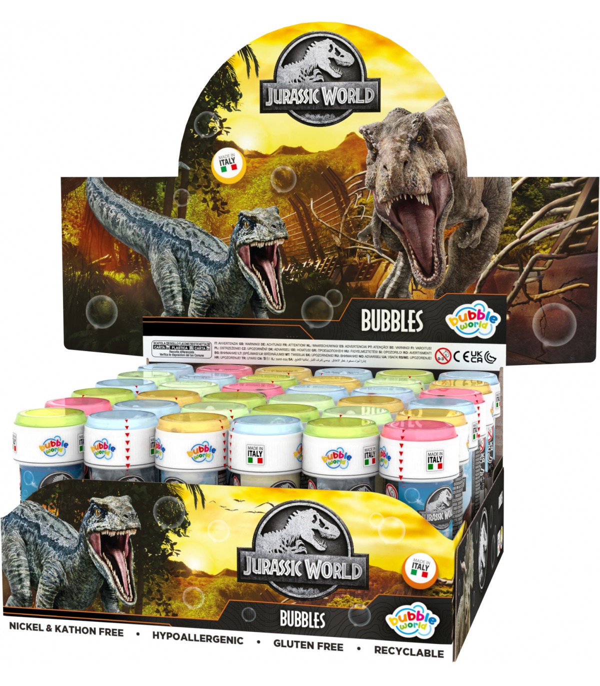 Bolle di Sapone DULCOP JURASSIC WORLD da 60ml conf. 36 pz.