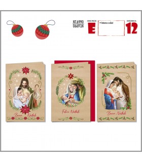 BIGLIETTO DI NATALE CROMO INTERNO POP UP CONF. 12 PZ. ASSORTITI