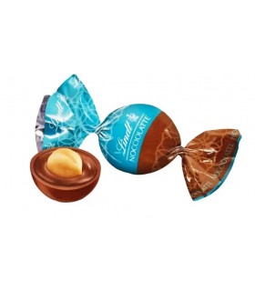 BOULES LINDOR LINDT NOCCIONOIR CON CON CIOCCOLATO FONDENTE E RIPIENO ALLA  NOCCIOLA 12g. BUSTA DA 1 kG. (80 pz.)