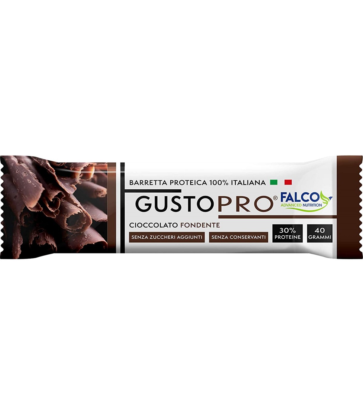 BARRETTA PROTEICA FALCO GUSTOPRO CON CIOCCOLATO FONDENTE 30% PROTEINE 40G  CONF. 24 PZ.