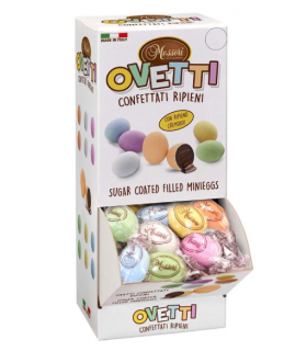 OVETTI CONFETTATI DI CIOCCOLATO FONDENTE CON RIPIENO DI NOCCIOLA