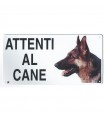 BEST FRIEND TARGA IN METALLO ATTENTI AL CANE CM 25X12,5 FIGURE ASSORTITE COME IN FOTO