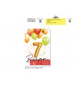 Biglietto CROMO COMPLEANNO 7 ANNI CON APPLICAZIONI E GLITTER CONF. 6 PZ.