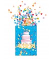 Biglietto MarpimAR COMPLEANNO CON CORIANDOLI E GLITTER Conf. 12 pz. assortiti con 4 soggetti