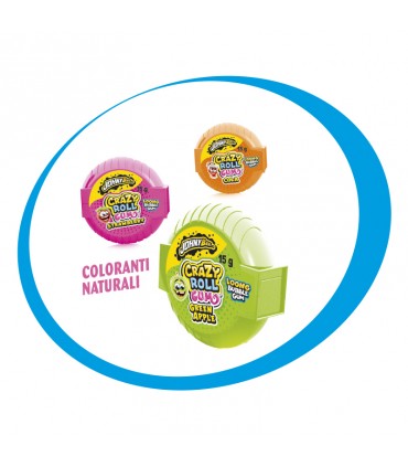 CRAZY ROLL BUBBLEGUM GUSTO FRUTTA 15g EXPO DA 24 PZ.