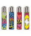 Accendino Clipper LARGE NEON SHROOMS conf. 48 pz. assortiti con 4 grafiche