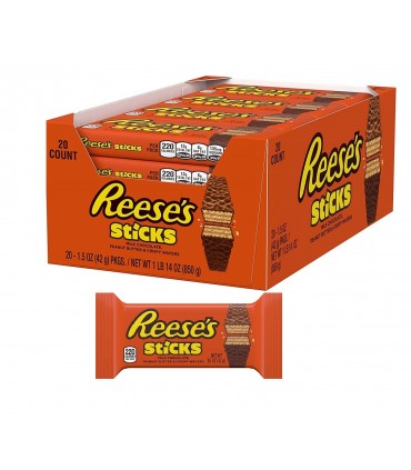 WAFER REESE'S STICKS CON BURRO D'ARACHIDI 42g CONF.20 PZ.