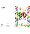 Biglietto Marpimar COMPLEANNO 80 ANNI CON FOIL CONF. 6 PZ. MONOSOGGETTO