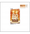 BIGLIETTO CROMO BUON COMPLEANNO 80ANNI CON GLITTER CONF. 6 PZ. MONOSOGGETTO