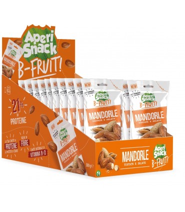 MANDORLE TOSTATE E SALATE APERISNACK B-FRUIT BUSTINA 25g CONF. 20 PZ.