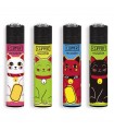 Accendino Clipper LARGE LUCKY CAT  conf. 48 pz. assortito con 4 grafiche