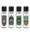 Accendino Clipper LARGE MEX WEE SKULLS  conf. 48 pz. assortiti con 4 grafiche